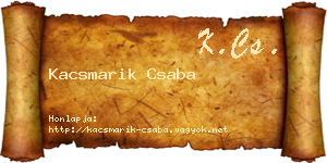 Kacsmarik Csaba névjegykártya